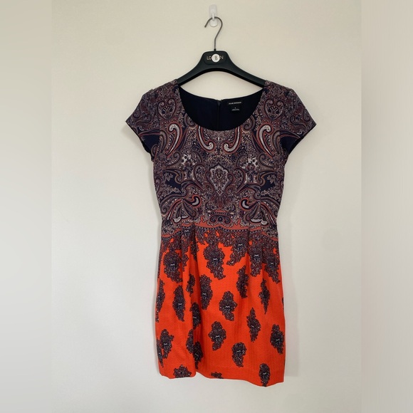 Club Monaco Paisley Silk and Wool Mini Dress - Picture 2 of 7